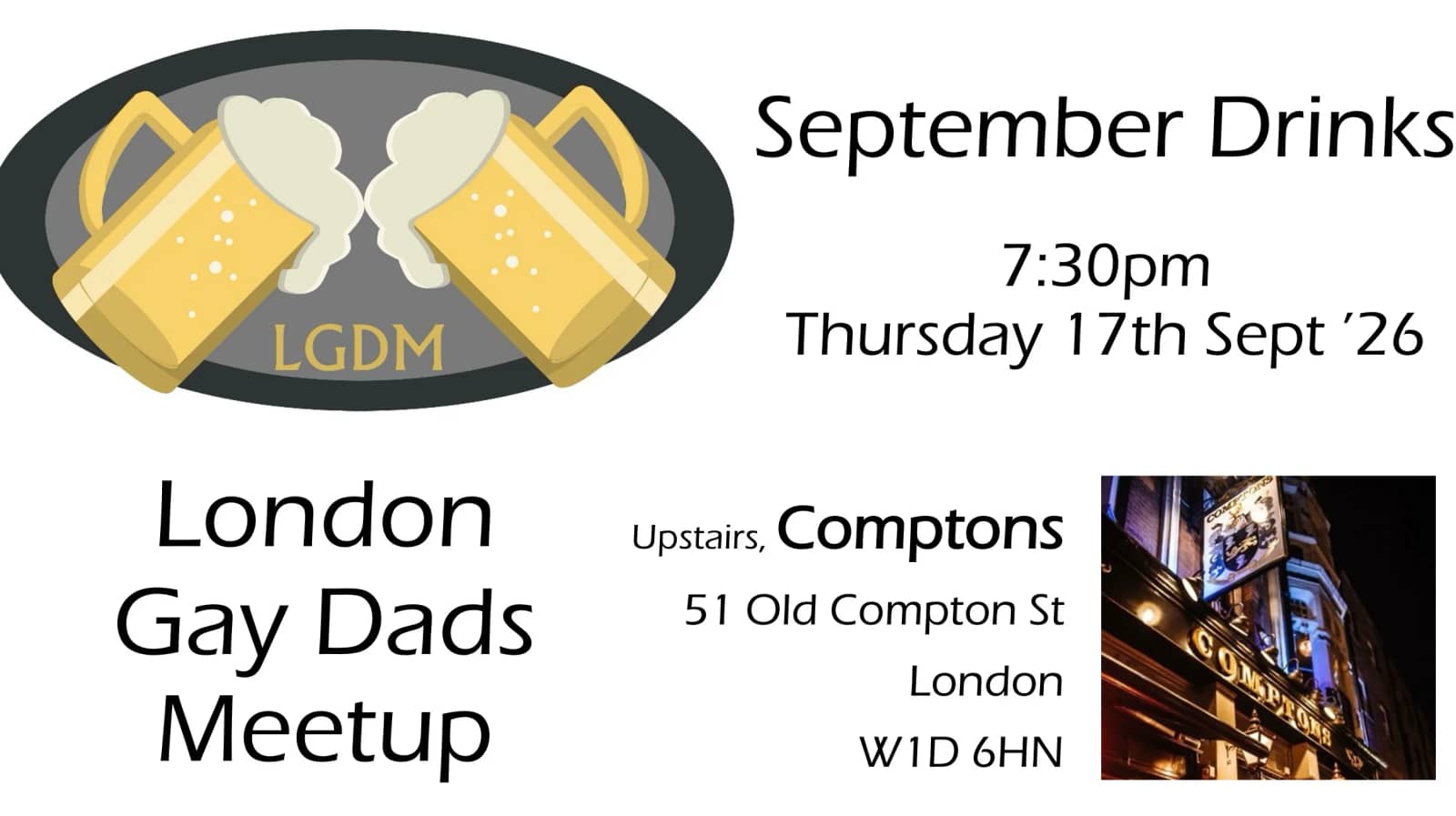 Come chat at Compton's with other gay dads (17-09-26)