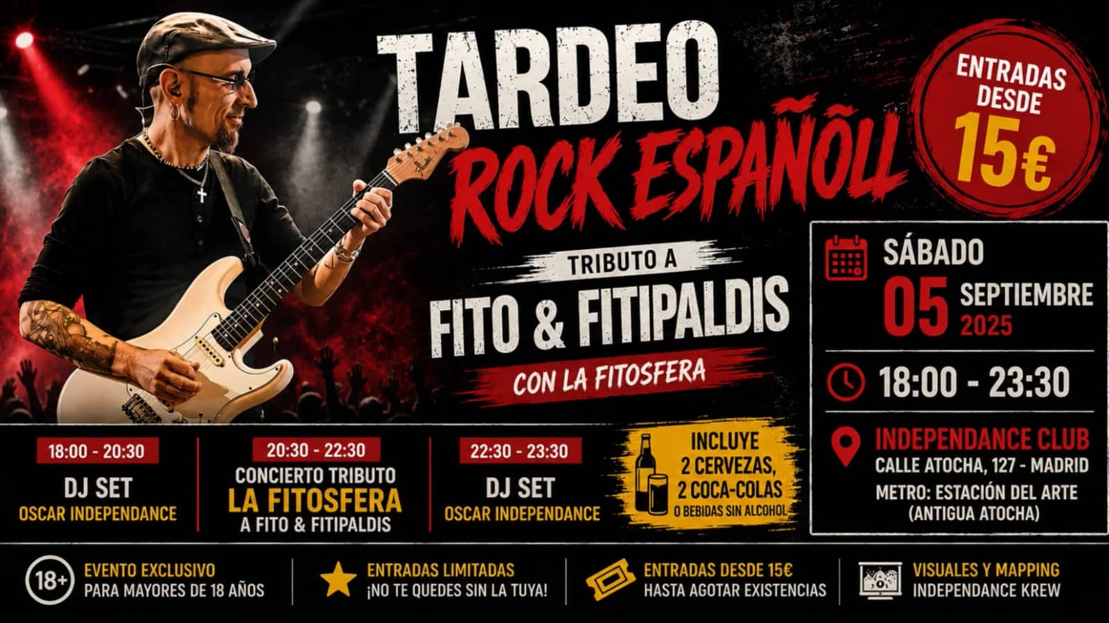 TARDEO ROCK ESPAÑOL - FITO Y FITIPALDIS (CONCIERTO TRIBUTO)