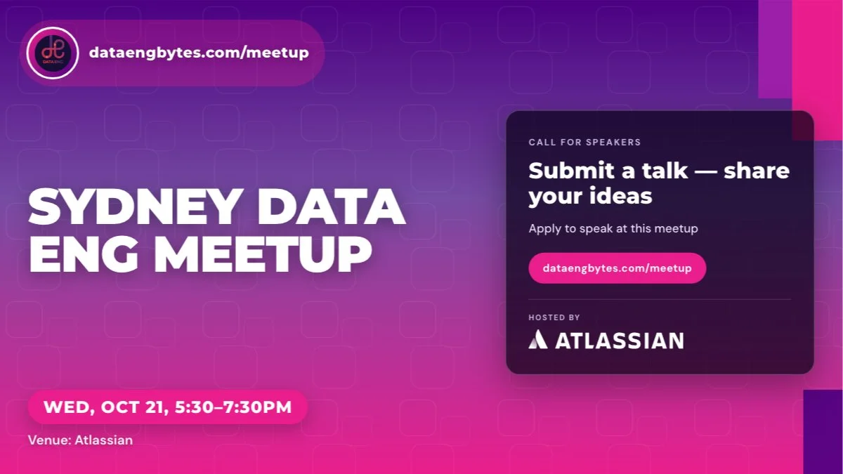 Sydney Data Eng meetup, October Edition