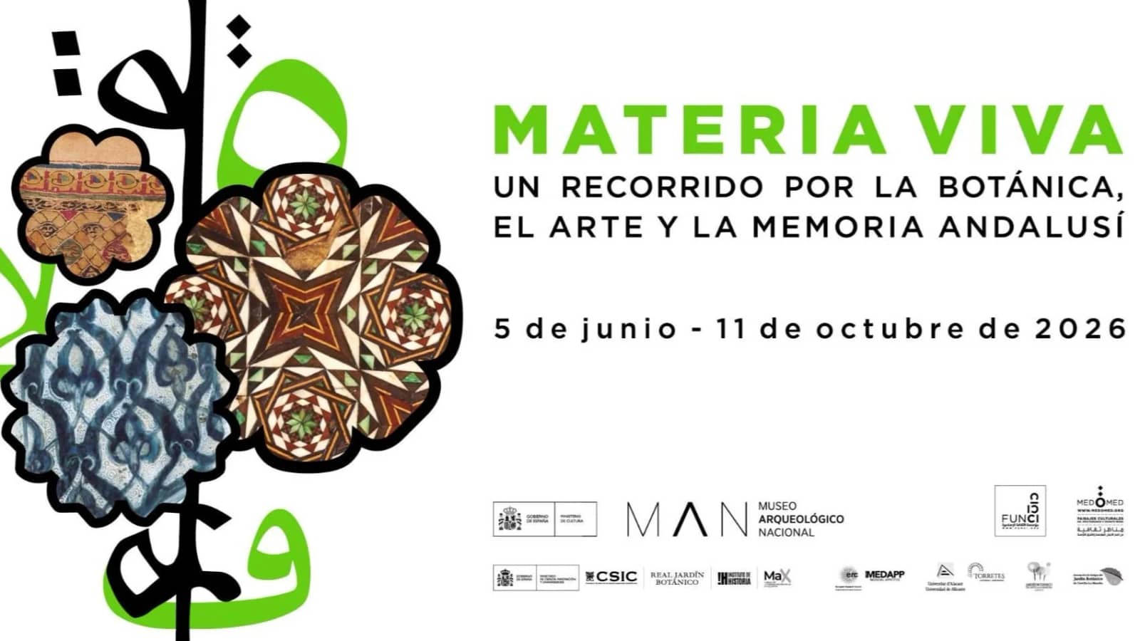 [Exposic.][M. Arqueológ.]: Materia viva: recorrido x la botánica y arte andalusí