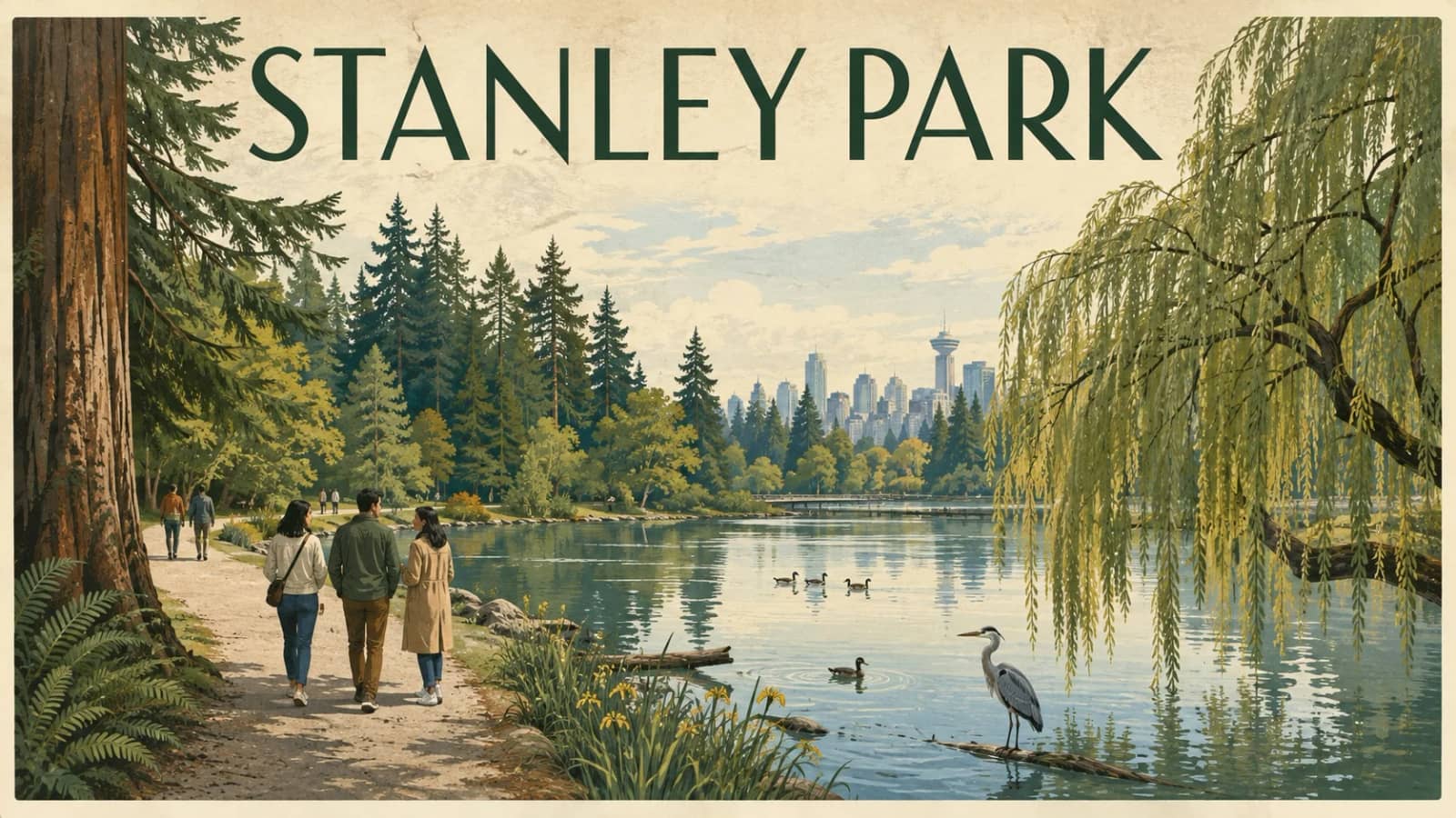 🌲🦆 Stanley Park Walk - Lost Lagoon and the edge of downtown