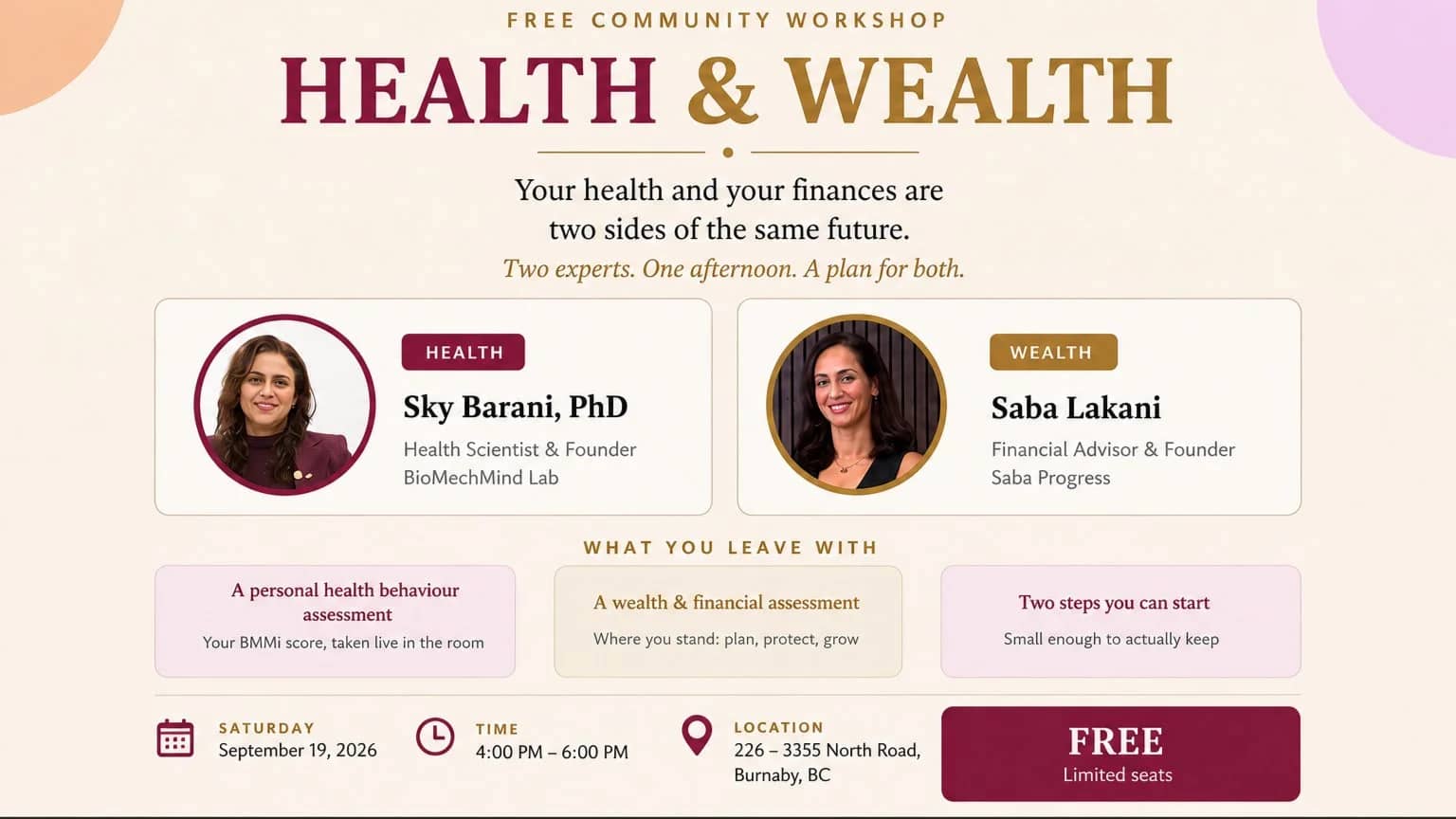 Health & Wealth: A Community Workshop for Your Well-Being & Financial Future