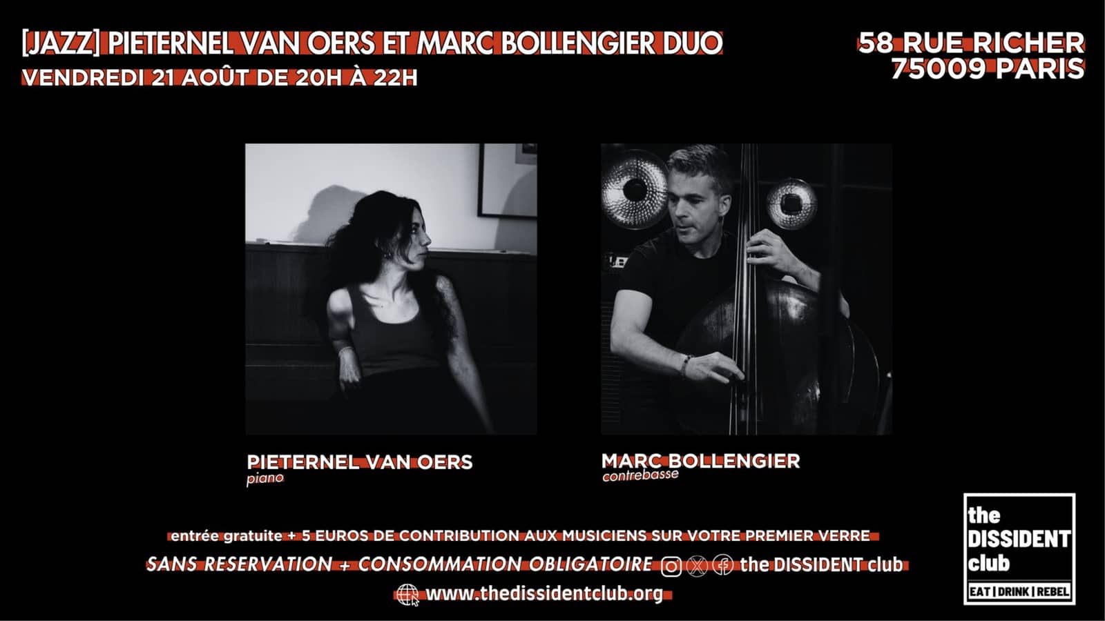 [JAZZ] Pieternel van Oers et Marc Bollengier duo