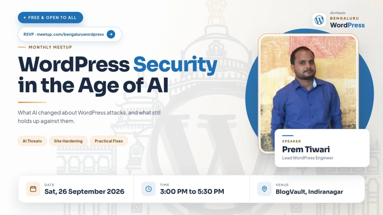 Monthly Meetup - September 2026: WordPress Security in the Age of AI