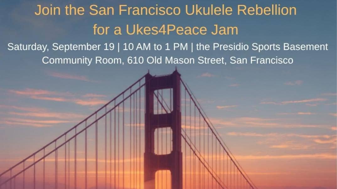 Ukes4Peace Jam at Sports Basement Presidio!