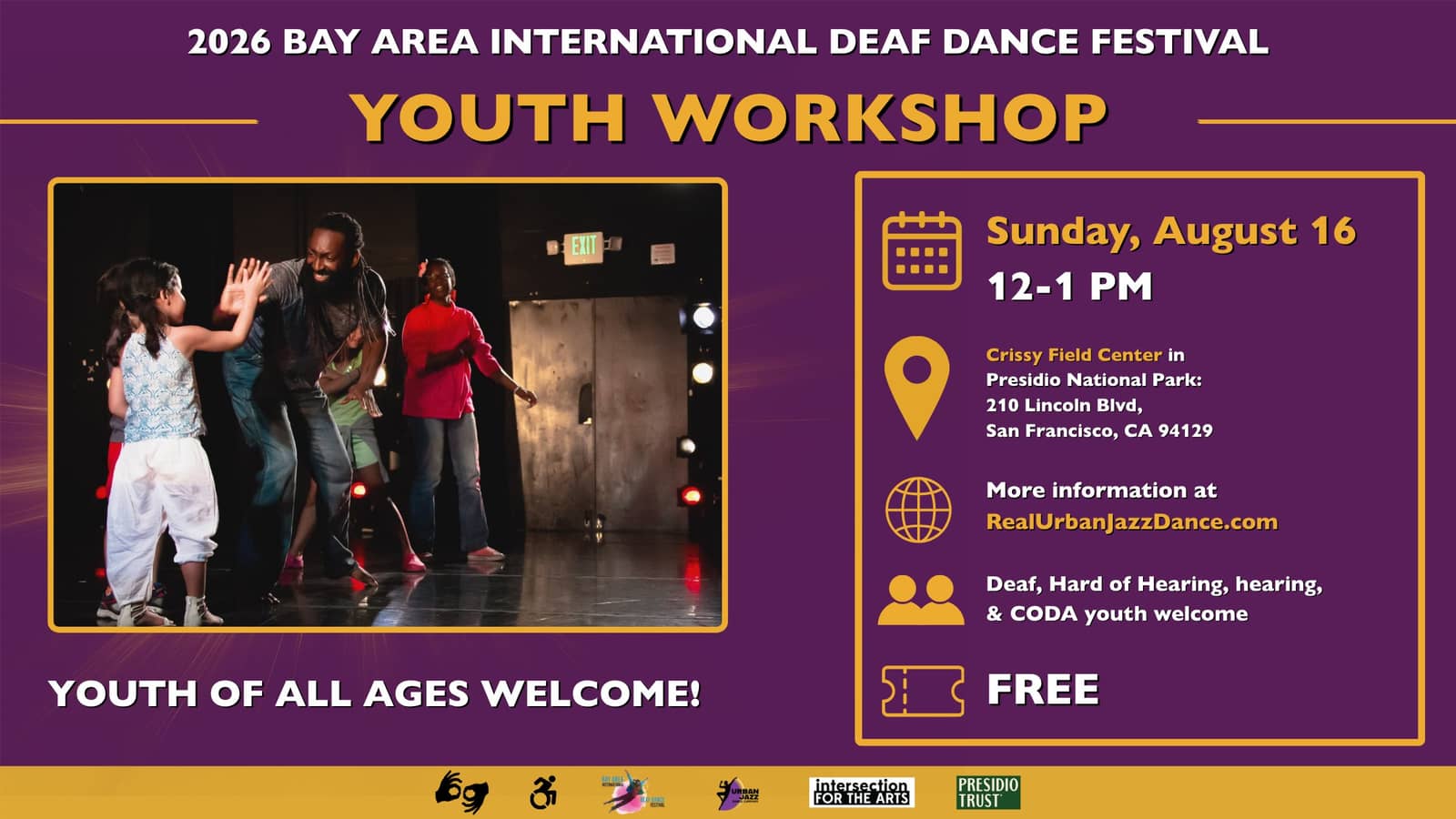 Join For Free Youth Workshop On Sunday Aug. 16th at 12-1PM!