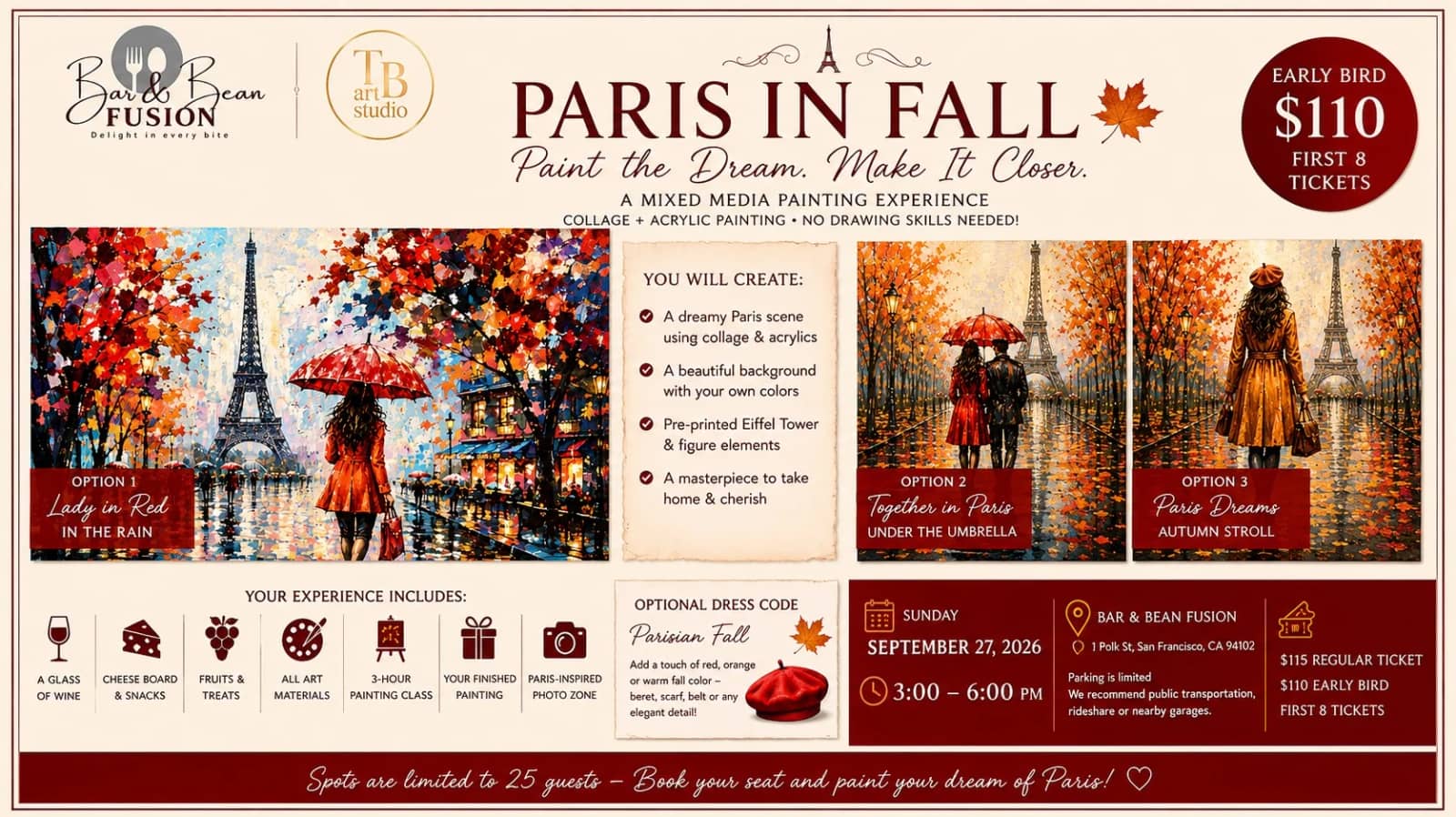Paris in Fall ππ«π· β Paint, Sip & Create in San Francisco