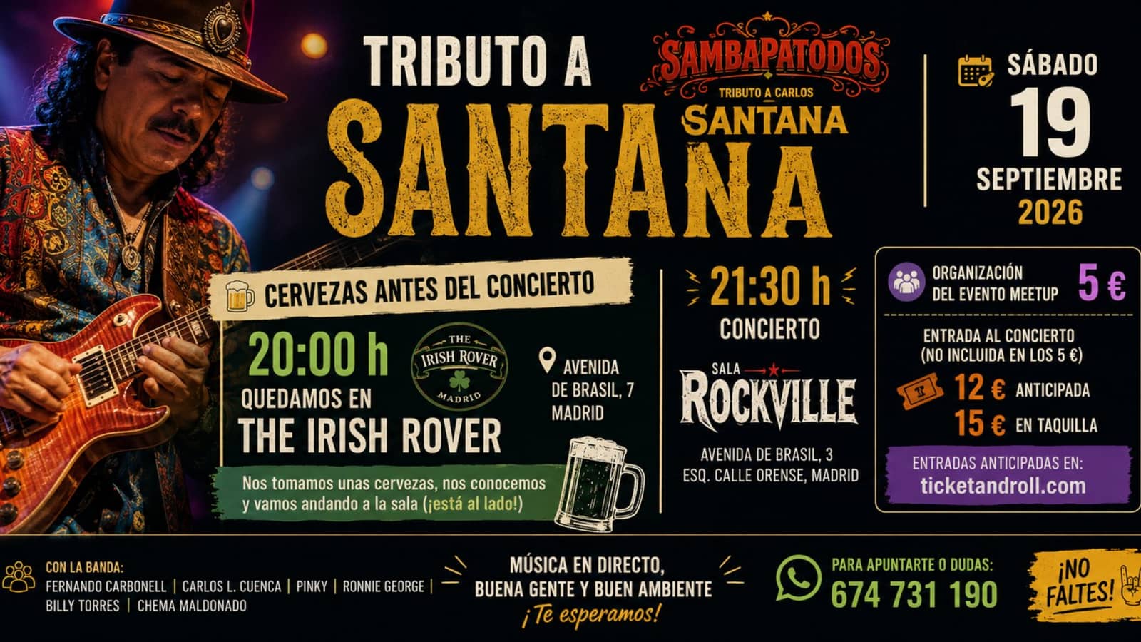 🎸 Noche de música en directo: Tributo a Santana