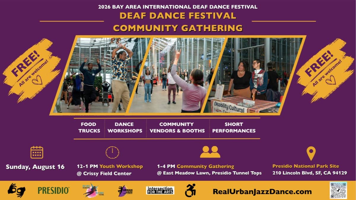 Deaf Dance Festival Community Gathering on Sunday Aug 16th from 1-4PM!!