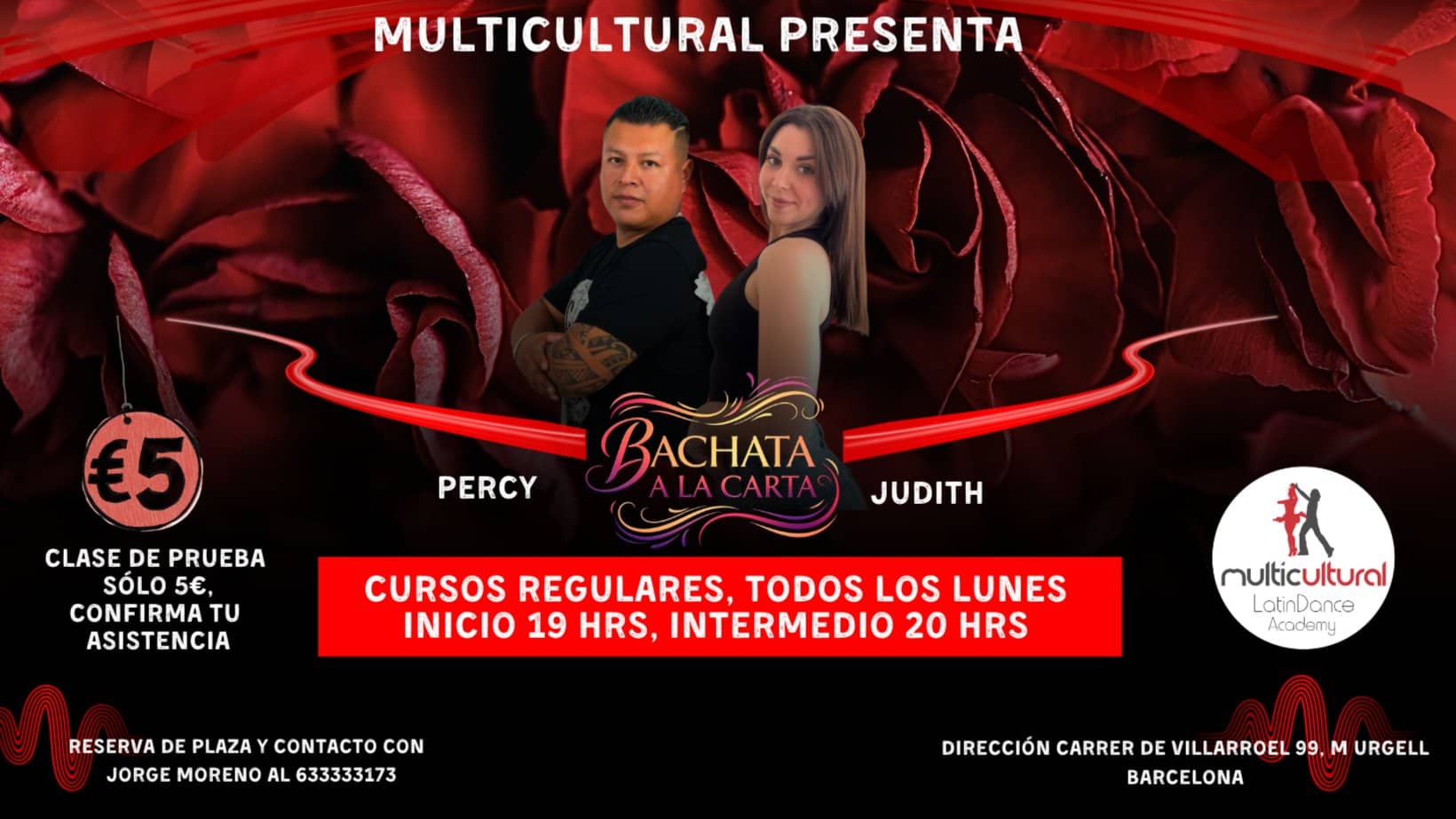 BACHATA A LA CARTA:CLASES REGULARES, INICIO E INTERMEDIO, PRUEBA SÓLO 5€