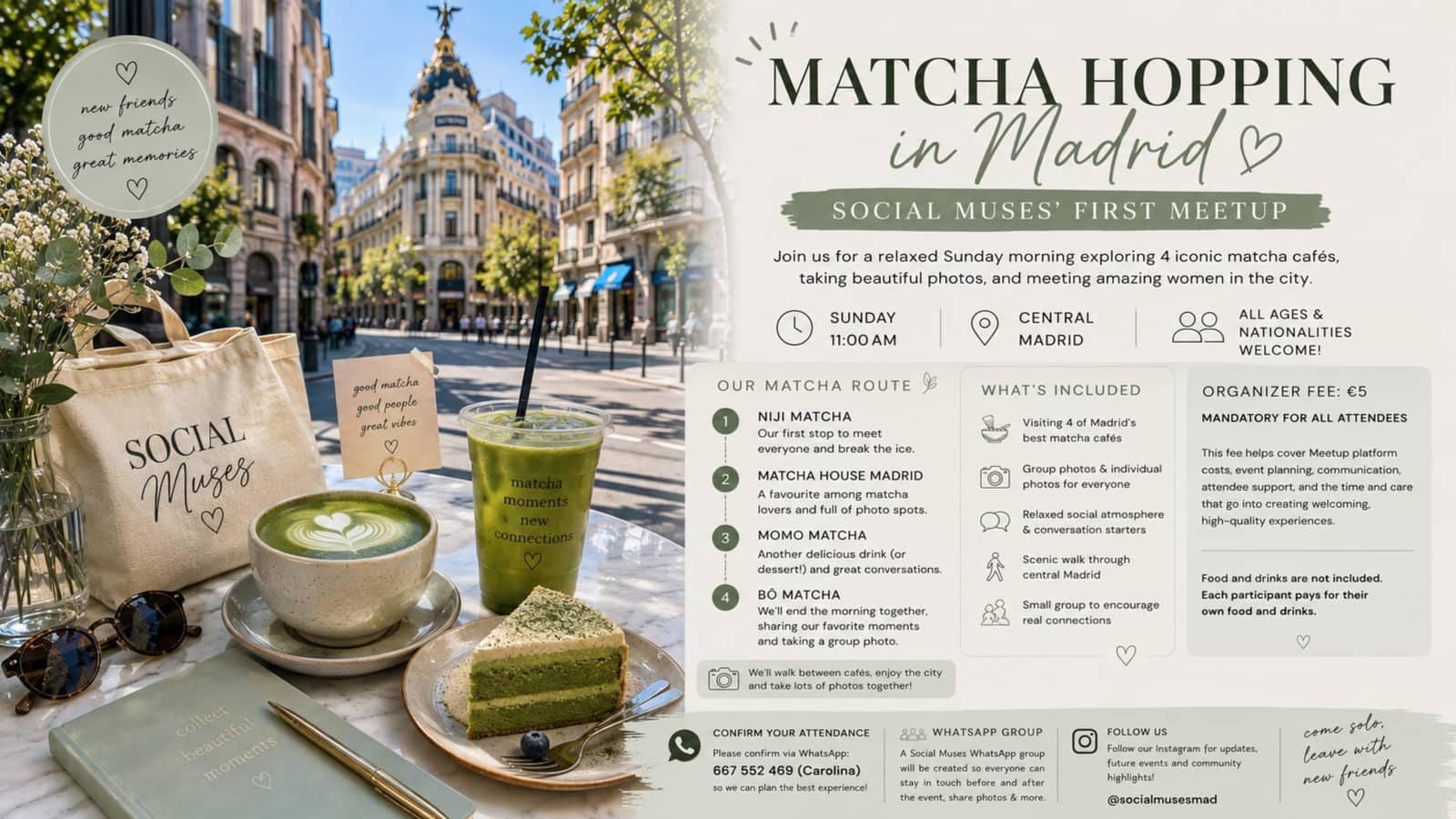 🍵 Matcha Hopping in Madrid | Social Muses' First Meetup