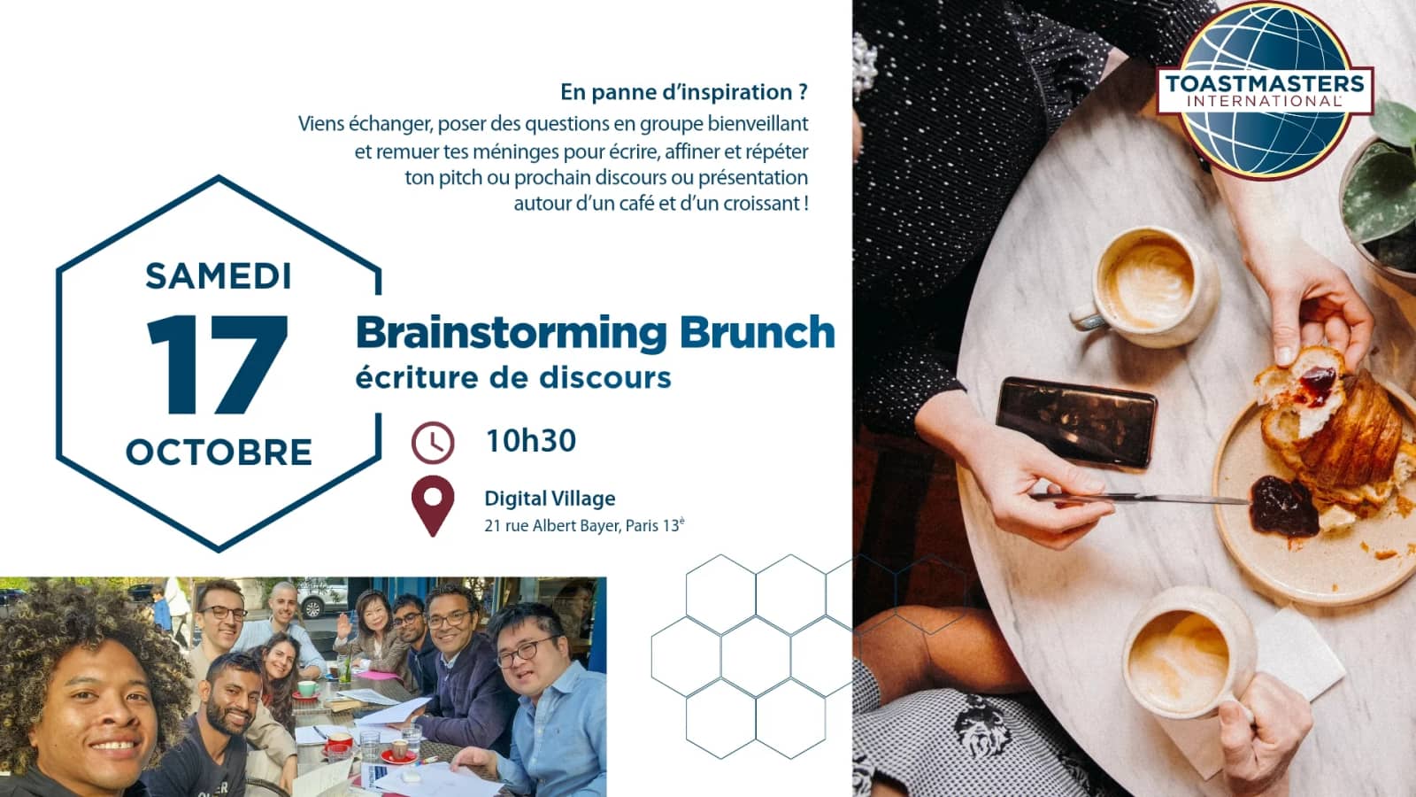 Atelier d'écriture de discours ! Brainstorming Brunch Toastmasters