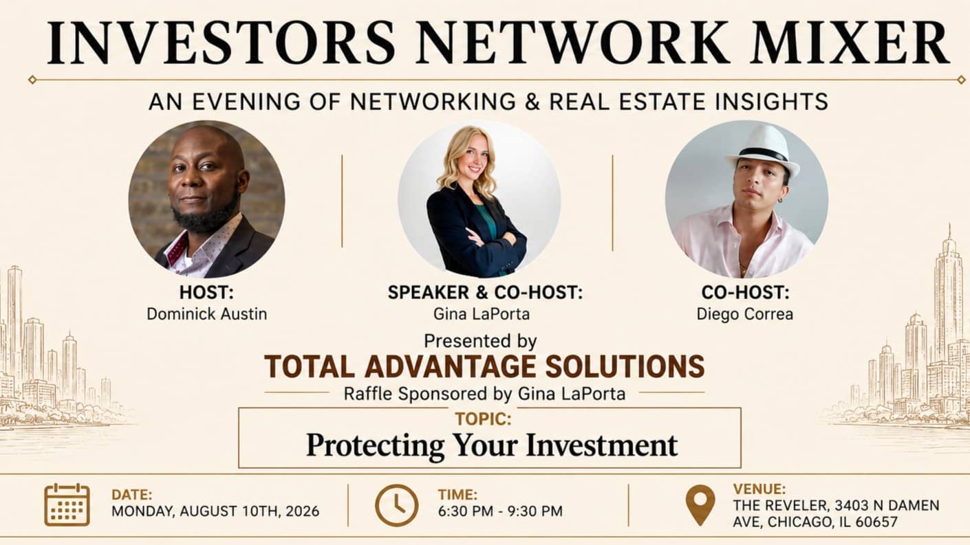 🏙 Chicagoland Real Estate Investors Network Mixer – Roscoe Village | Aug 2026