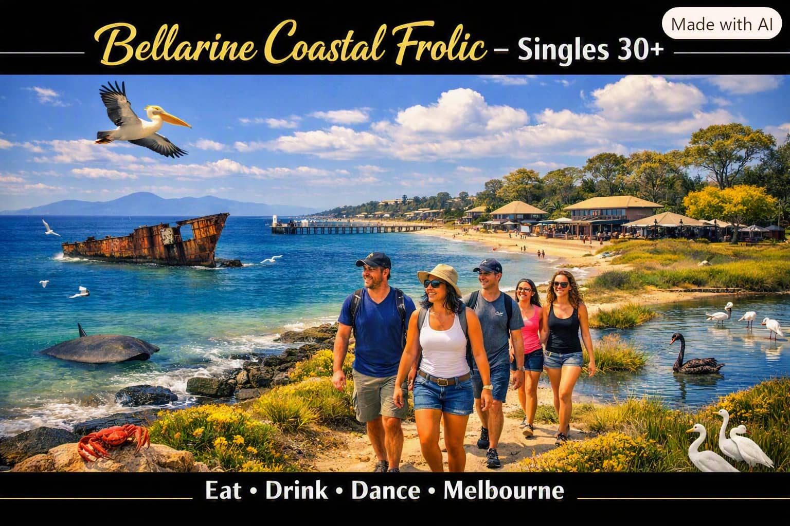🦜🌊Bellarine Wetlands & Coastal Frolic — Ferry ⛴️ Day Trip and Walk - 16 km