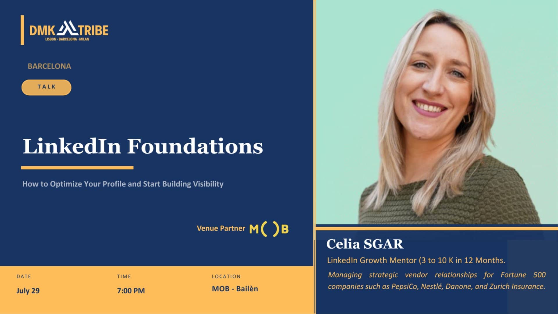 (7:00 pm) BARCELONA -LinkedIn Foundations
