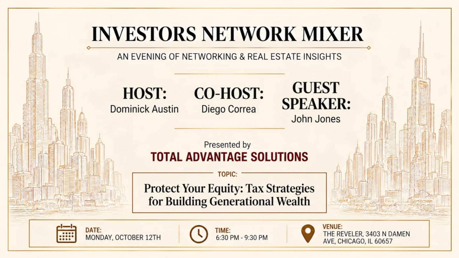 Chicagoland Real Estate Investors Network Mixer - Oct 2026
