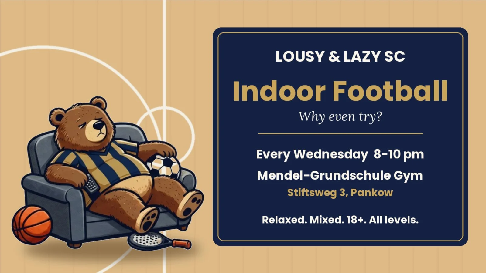 New Indoor Location! Mixed Friendly Football @ Pankow - Lousy & Lazy