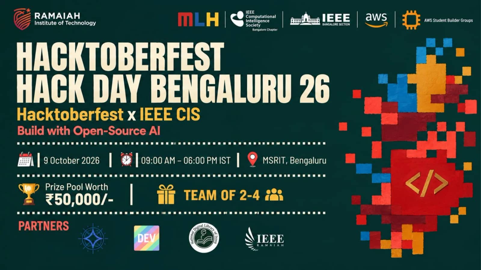 Hacktoberfest Hack Day Bengaluru x IEEE CIS x AWSSBG RIT