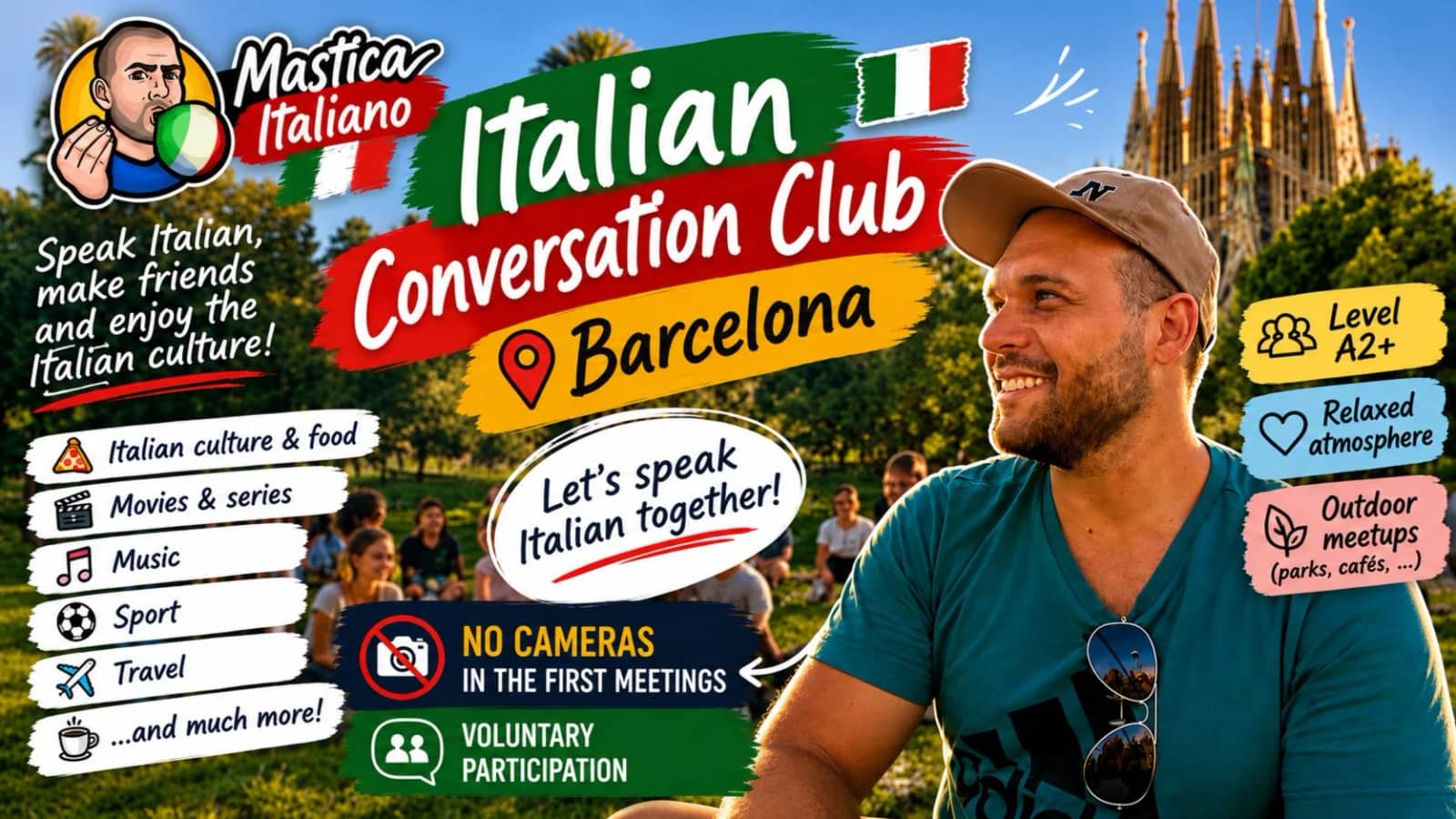 🇮🇹 Mastica Italiano | Italian Conversation Club Barcelona (A2+)