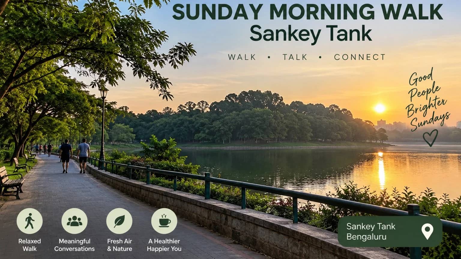 Easy Sunday Walk & Conversation at Sankey Tank ☕🌿