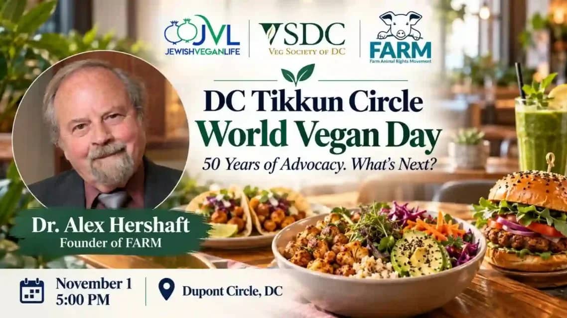VSDC+Jewish Vegan Life+FARM: World Vegan Day: 50 Years of Advocacy: What's Next?