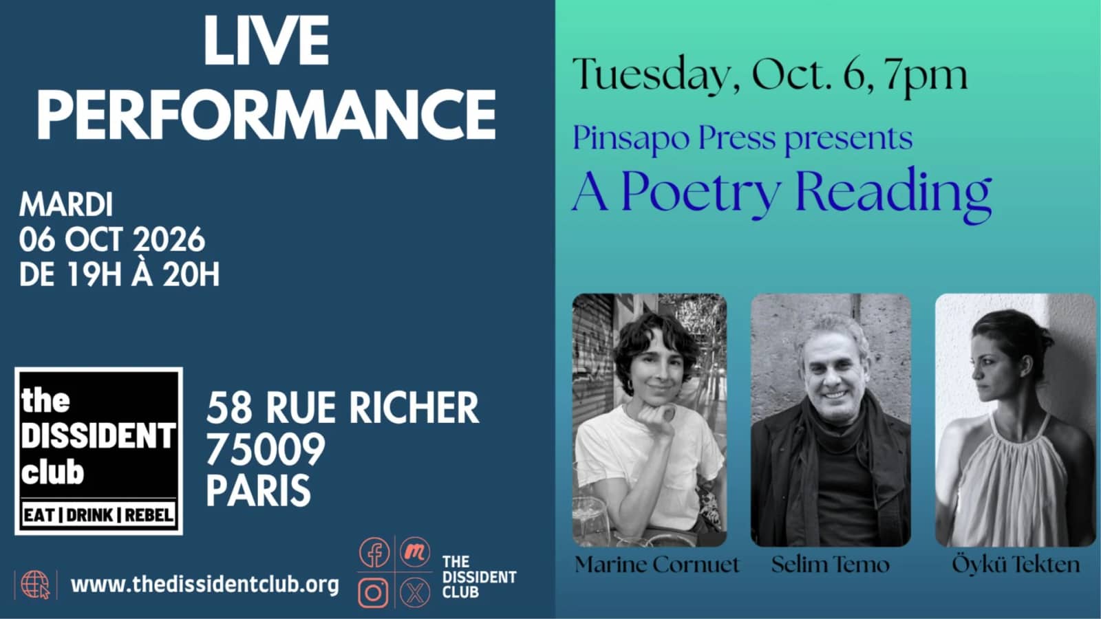 [LIVE PERFORMANCE] Pinsapo Press: A Poetry Reading