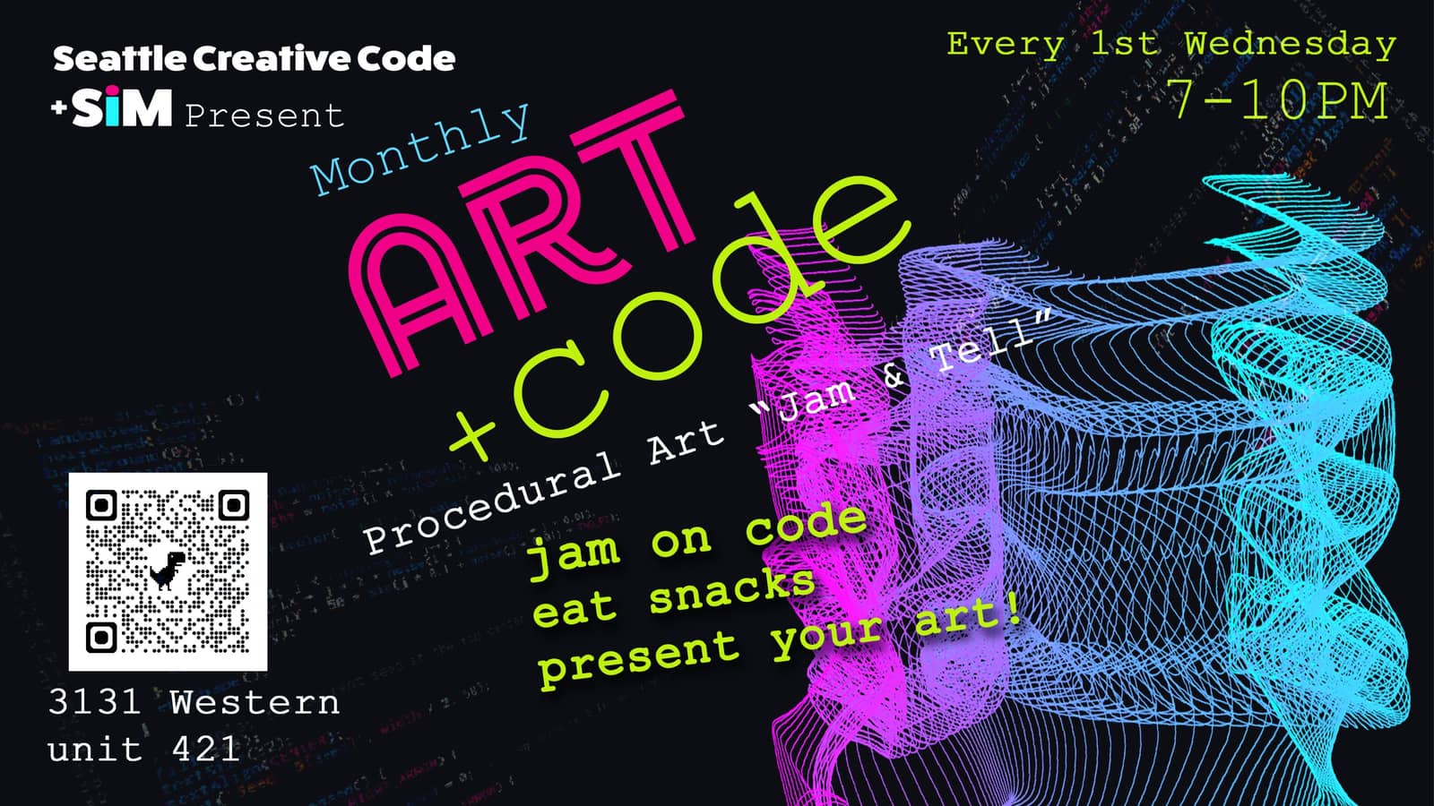 Art + Code Monthly with Creative Coders Seattle at the SiM