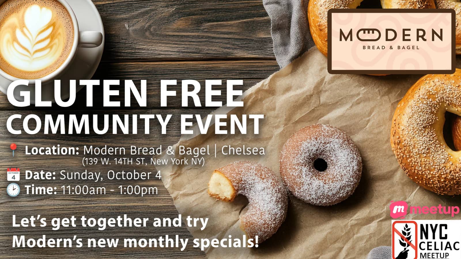 Monthly Specials at Modern! | Gluten Free Community Event @ Modern Bread Chelsea