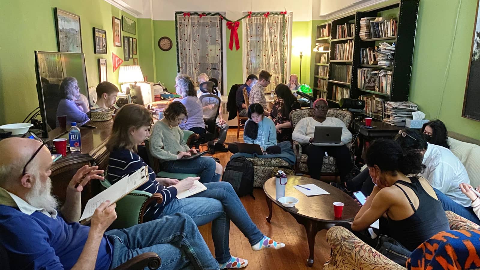 Writing group meeting on the Upper West Side