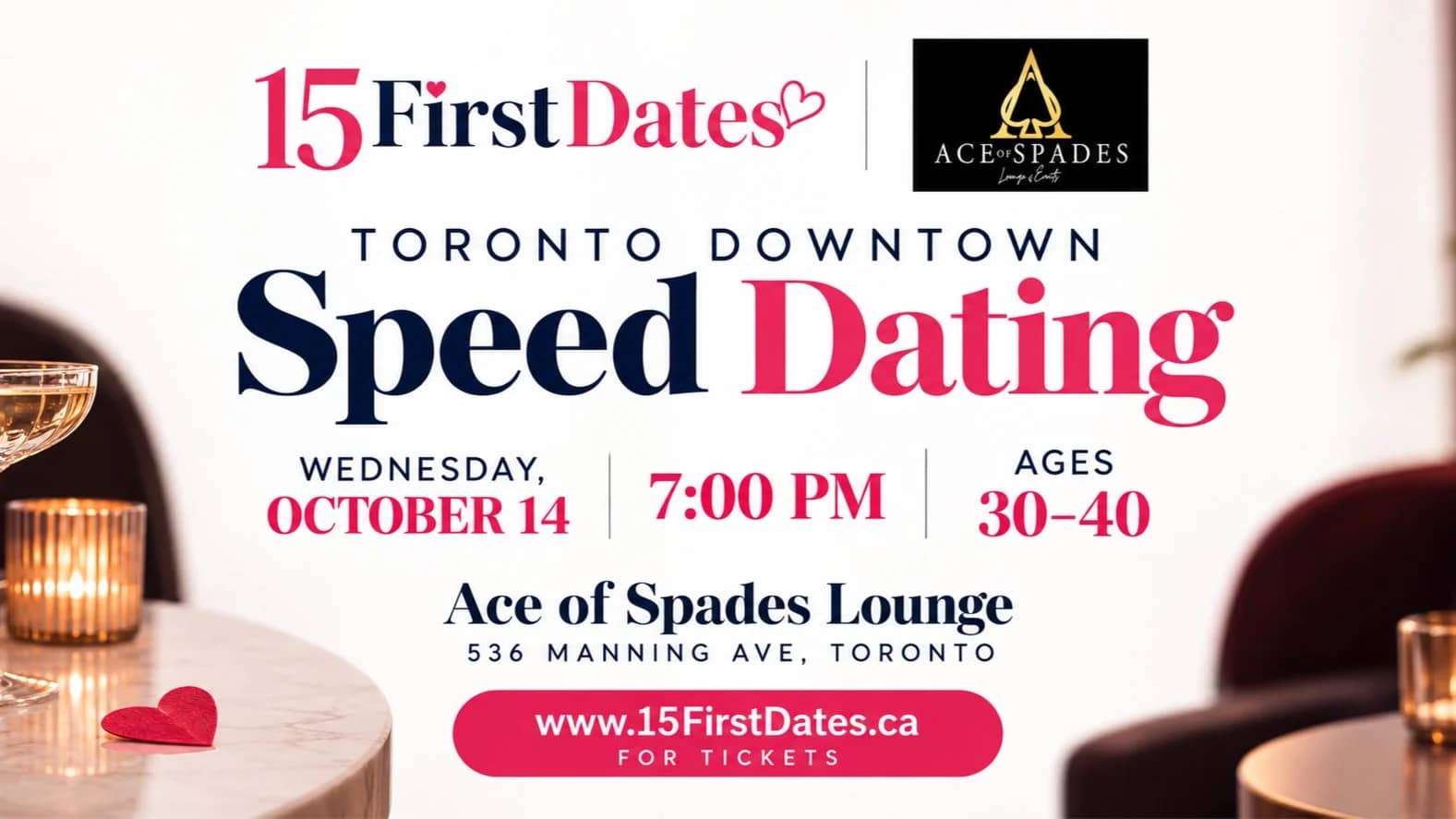 15FirstDates Toronto Downtown Speed Dating (Age 30-40)