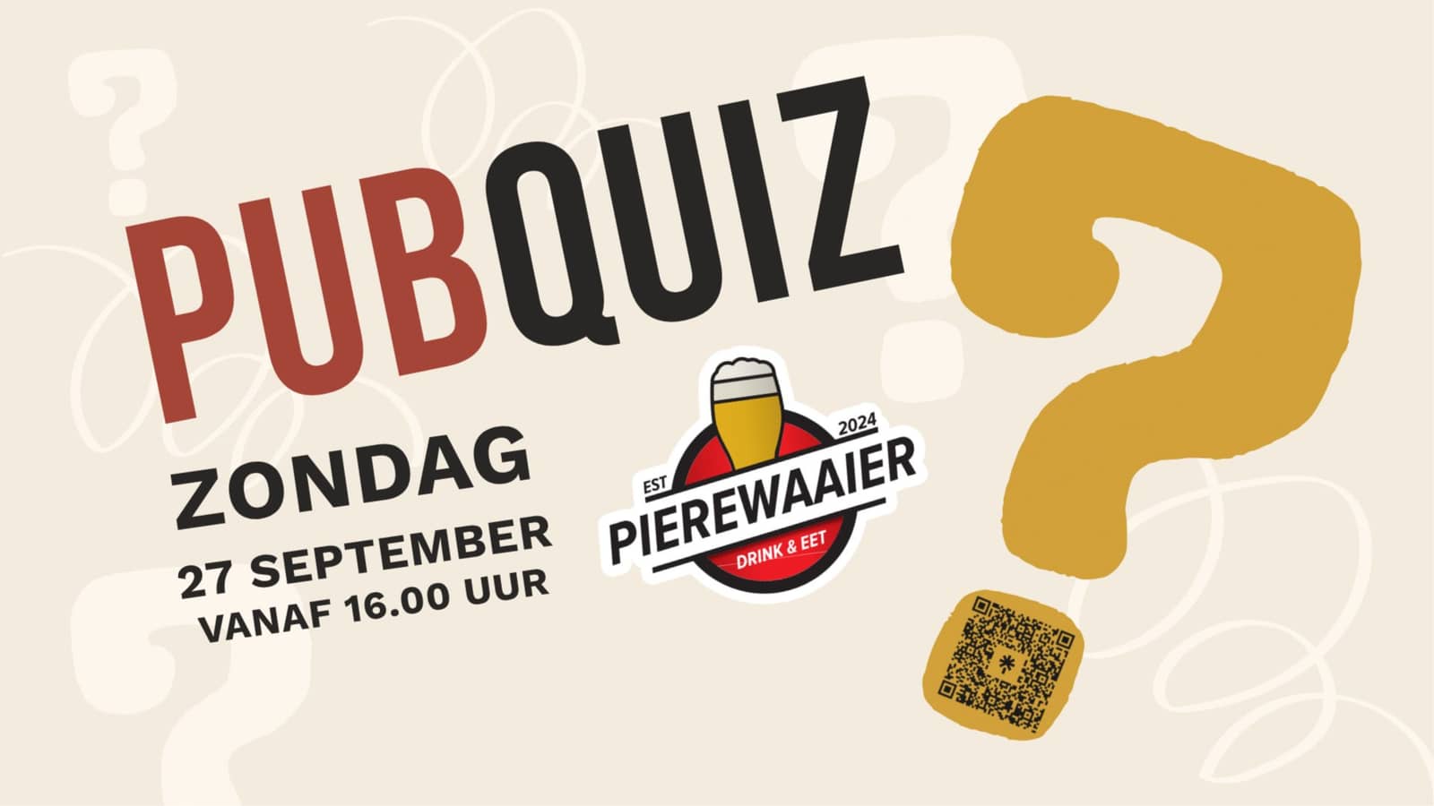 Middag Pubquiz bij Café Pierewaaier