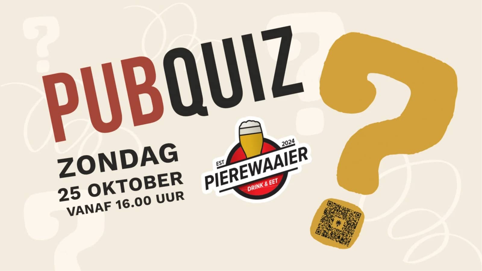 Middag Pubquiz bij Café Pierewaaier