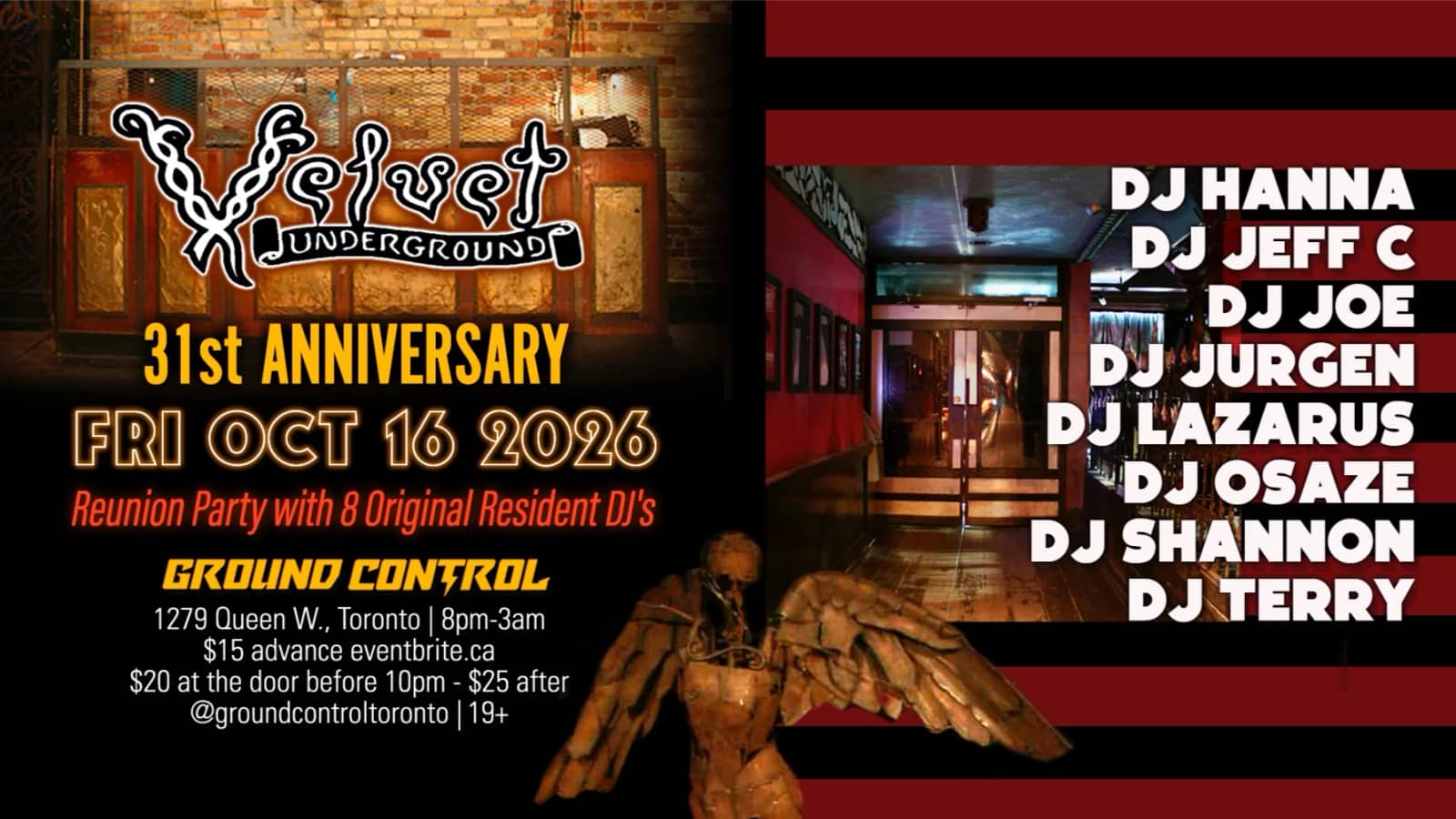 Velvet Underground Reunion - 31st Anniversary Dance Party w/ 8 Original VU DJ's