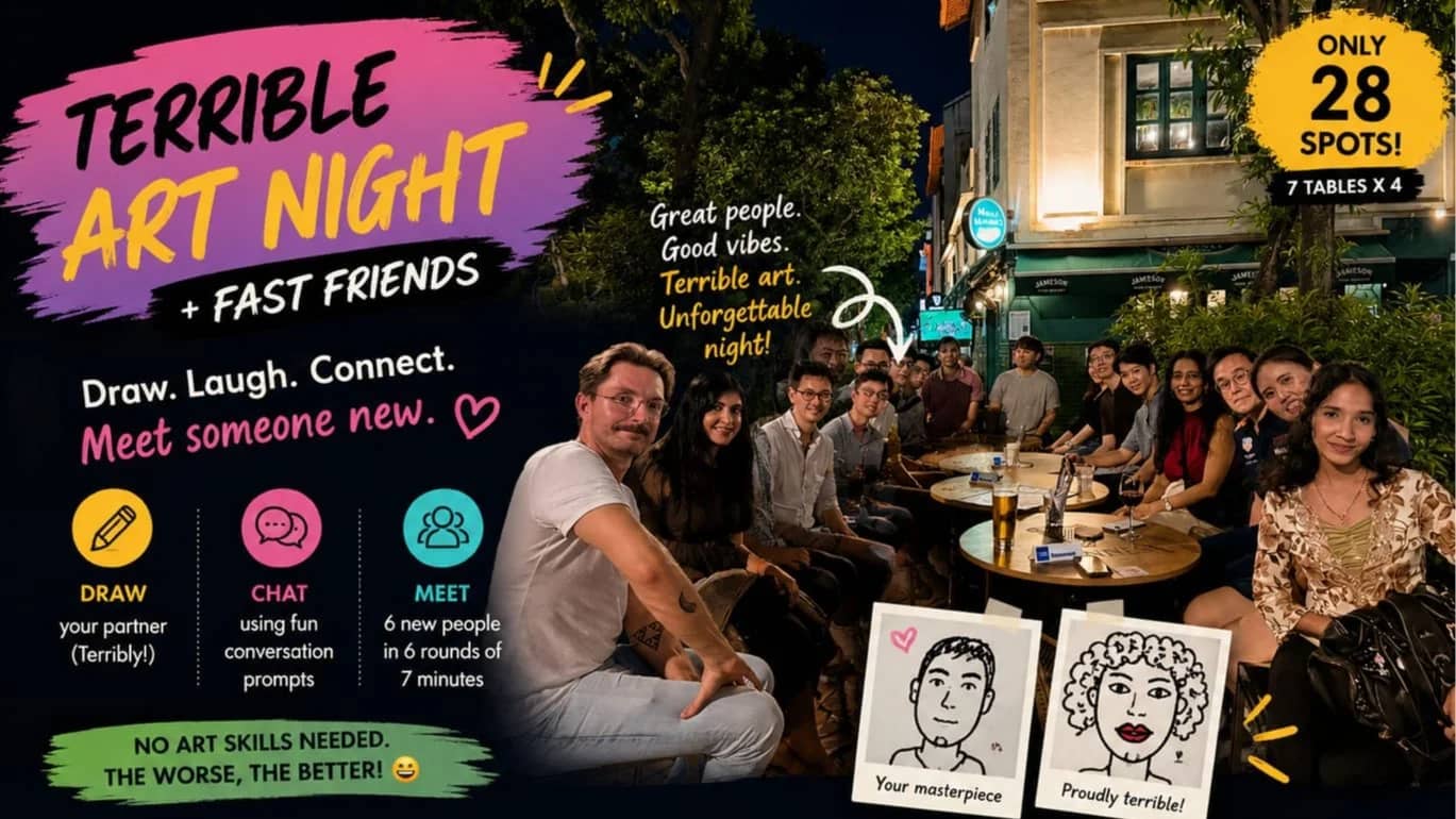 Terrible Art Night + Fast Friends | Draw, Laugh & Make New Friends | 28 Spots