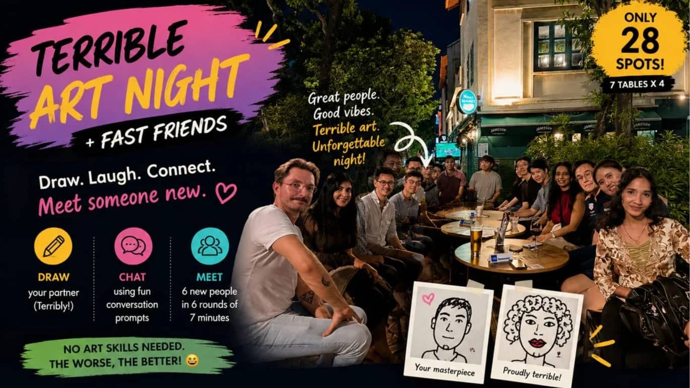 Terrible Art Night + Fast Friends | Draw, Laugh & Make New Friends | 28 Spots