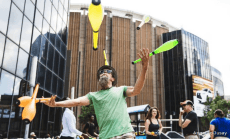 Juggling in Greeley Square Park