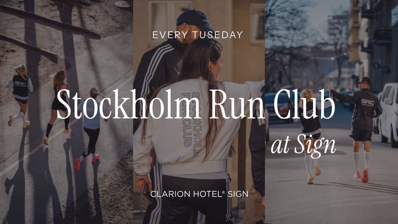 Stockholm Run Club at Clarion Hotel Sign