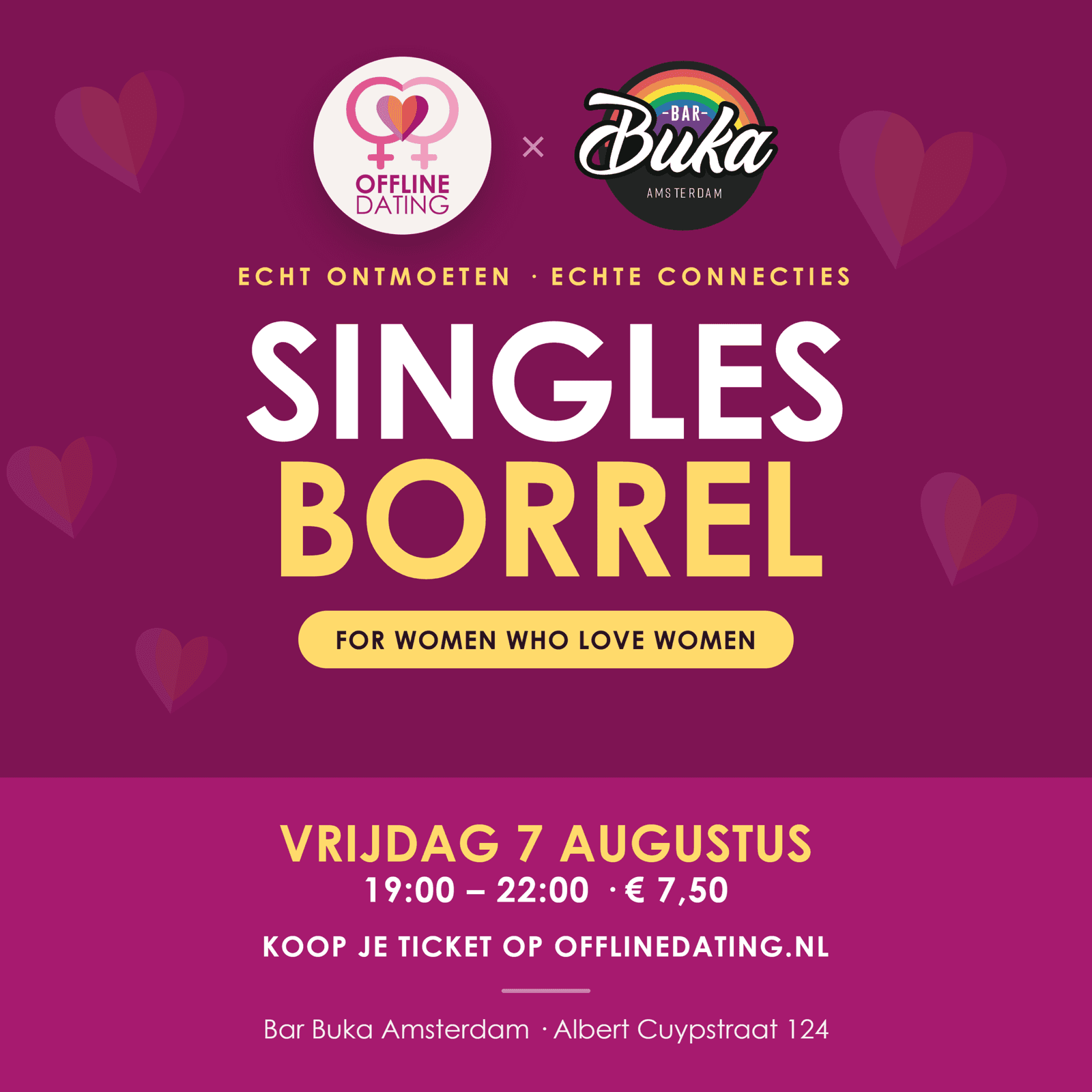 Singles Meet & Greet Offline Dating x Bar Buka Amsterdam