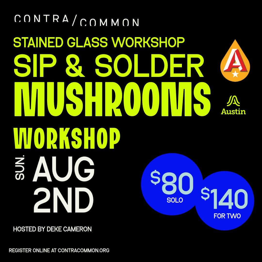 Sip + Solder Mushrooms: Contracommon's Stained Glass Workshop at Austin Beerworks