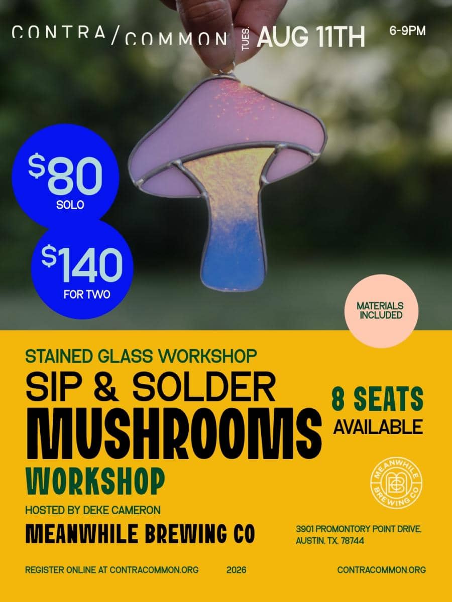 Sip + Solder Mushrooms: Contracommon’s Stained Glass Workshop