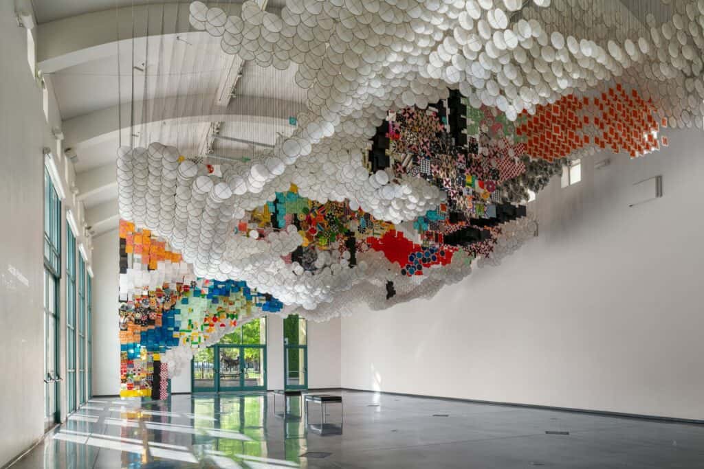 Opening Celebration: Giant Arc by Jacob Hashimoto