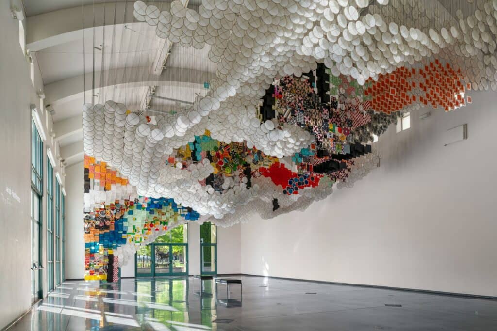 Opening Celebration: Giant Arc by Jacob Hashimoto