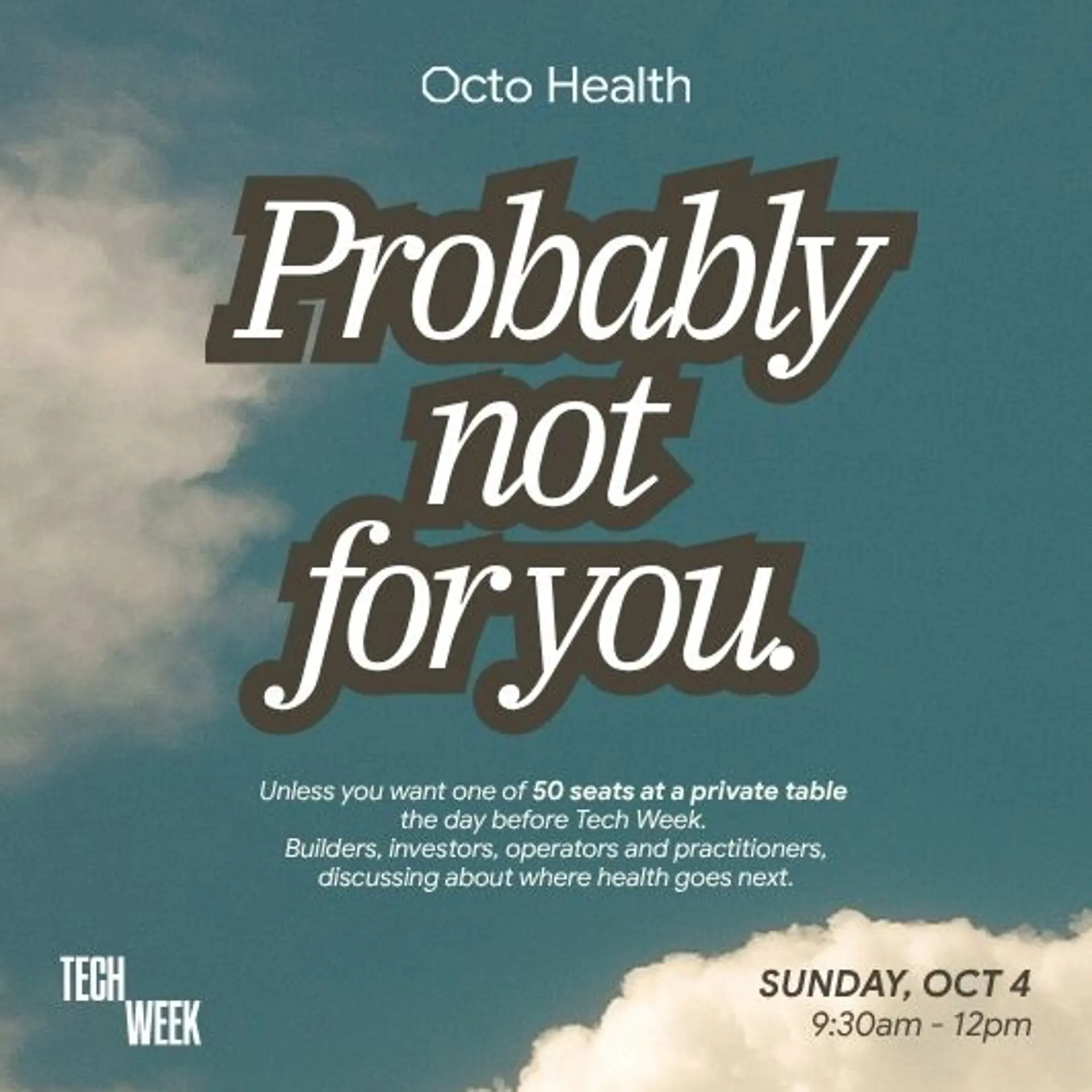 Genuinely not for everyone. Unless you're really into health. #SFTechWeek