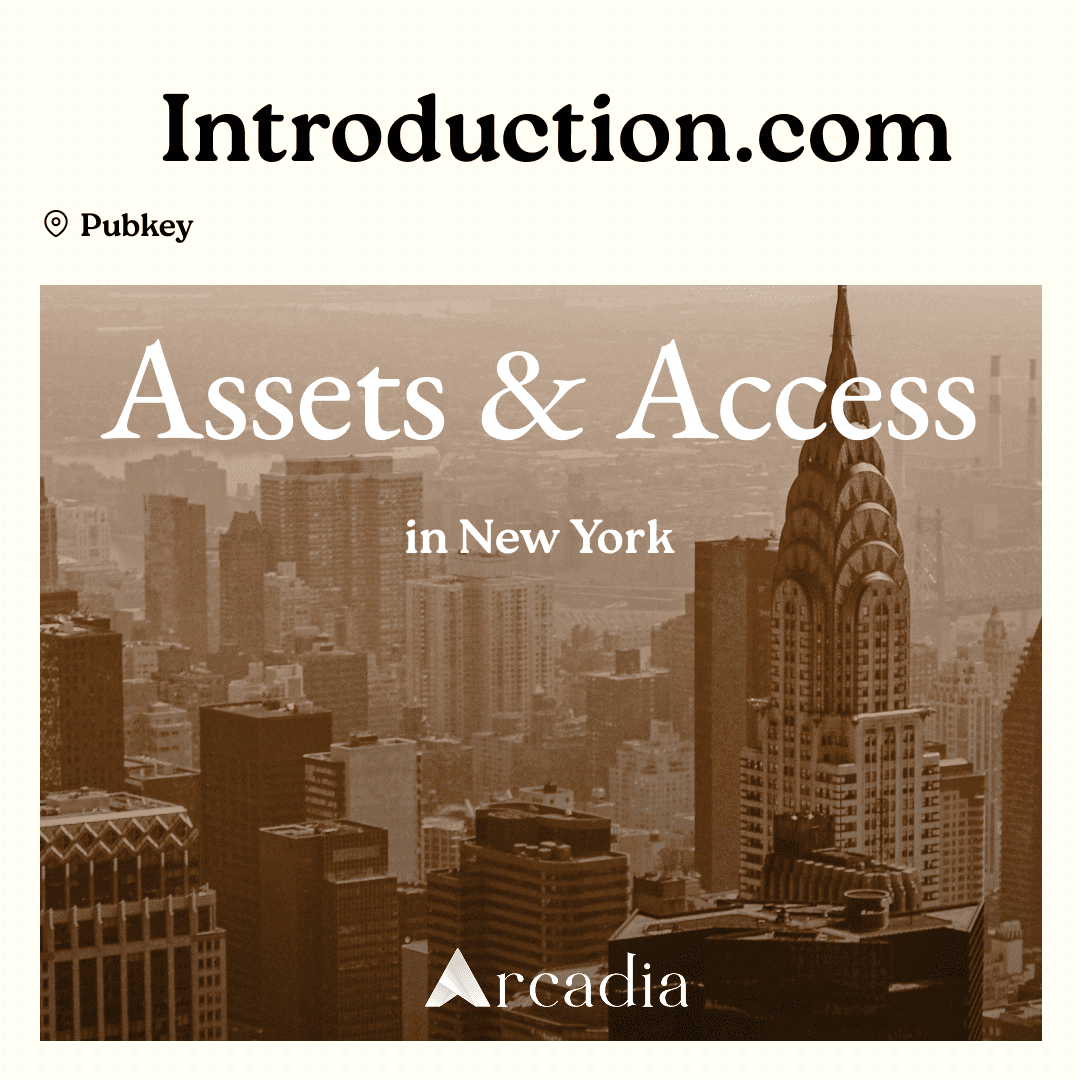 Assets & Access NYC @ Pubkey