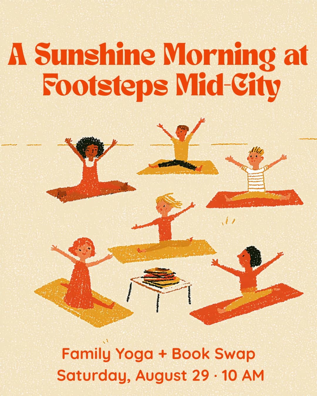 A Sunshine Morning at Footsteps — Family Yoga + Book Swap