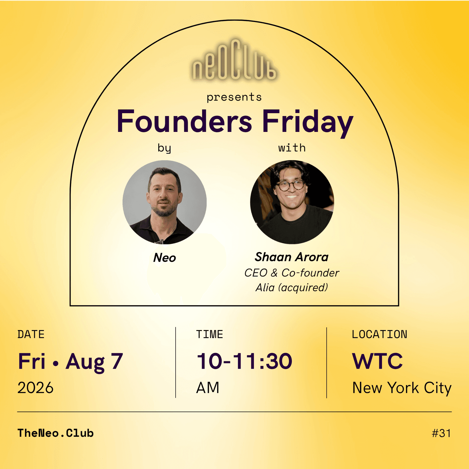 Founders Friday by Neo with Shaan Arora