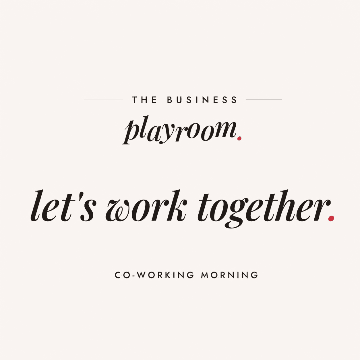 Co-working morning: Let's work together