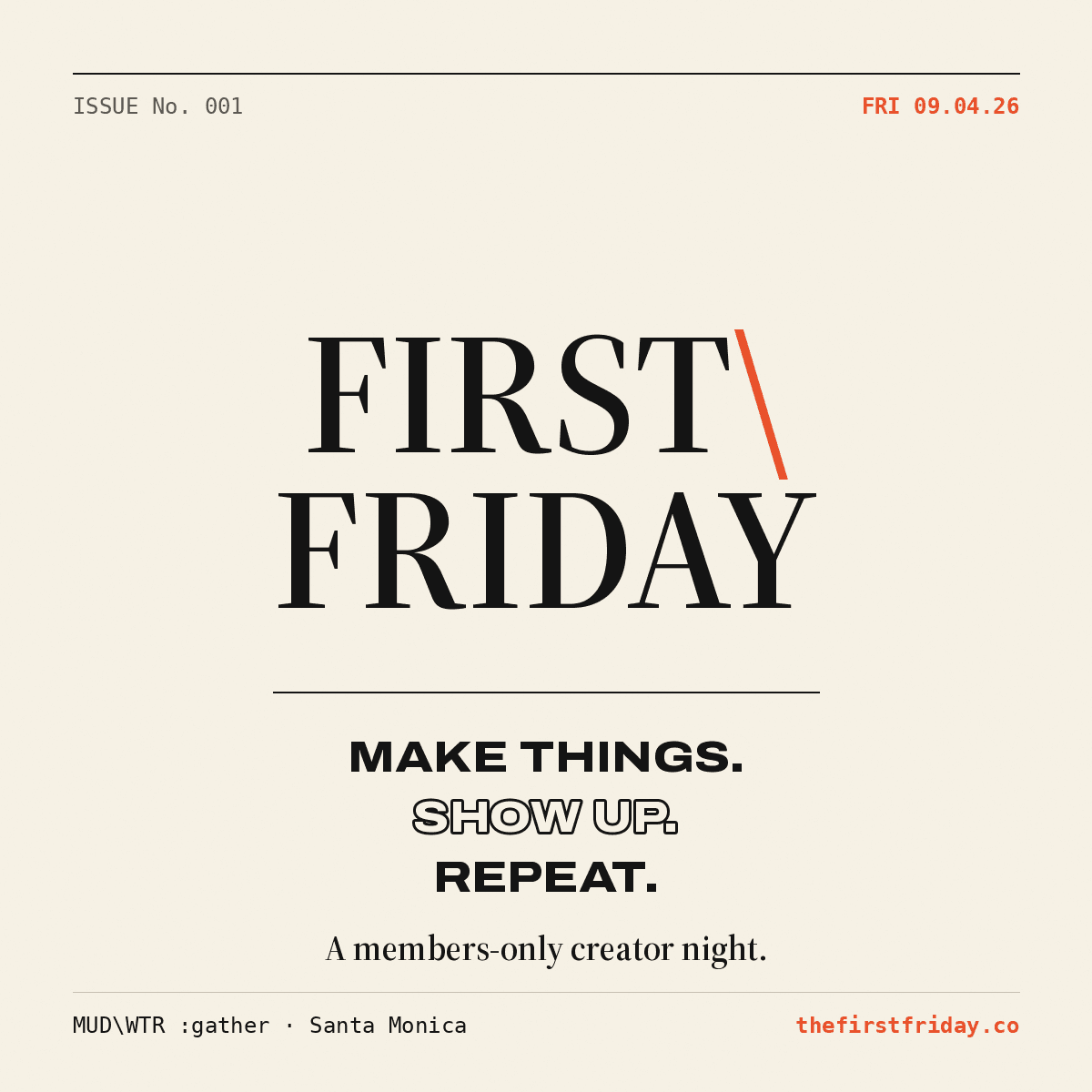 FIRST\FRIDAY: NEW BEGINNINGS