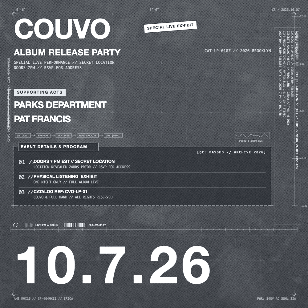 COUVO ALBUM RELEASE WAREHOUSE PARTY