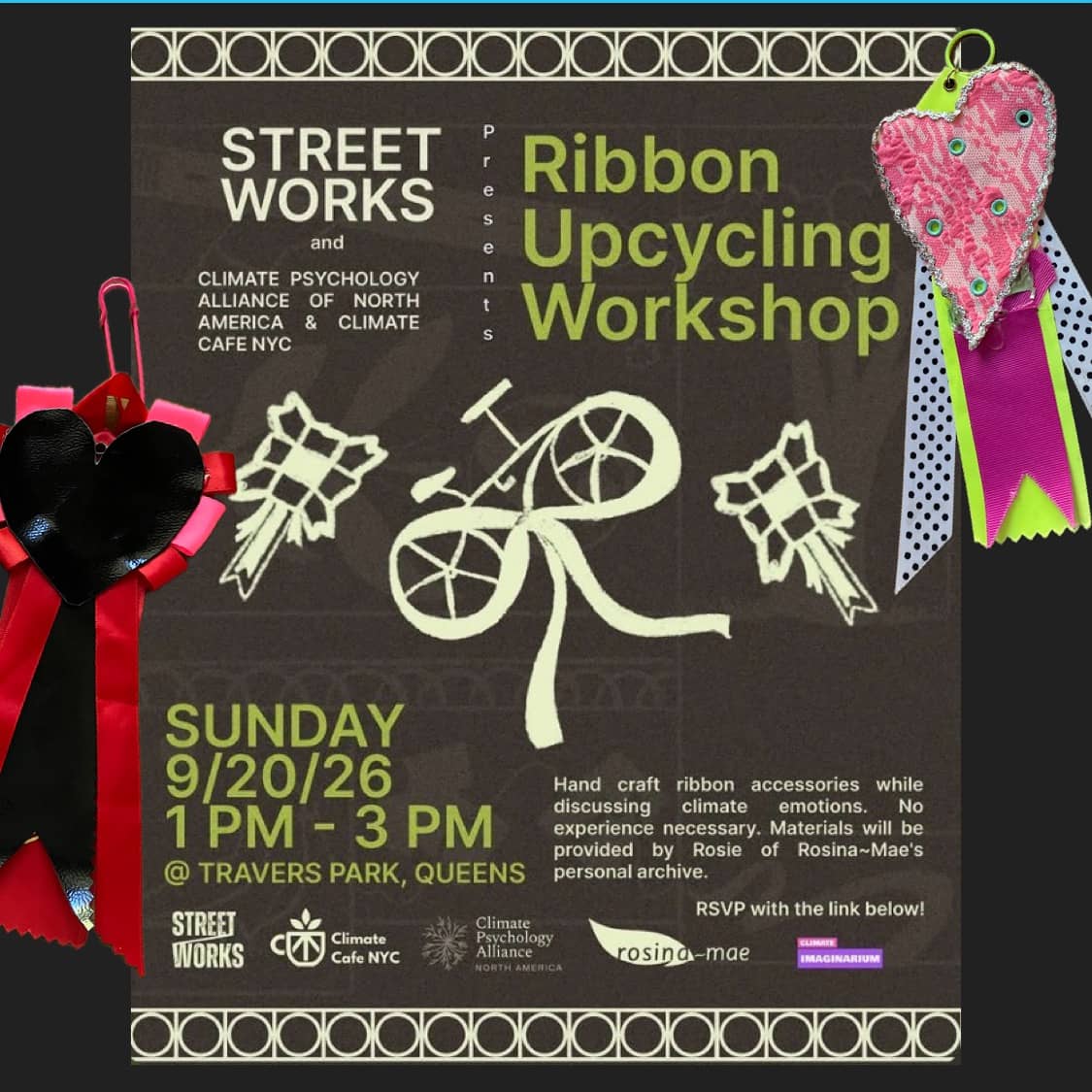 Climate Cafe + Ribbon Upcycling Workshop at Street Works Earth Festival